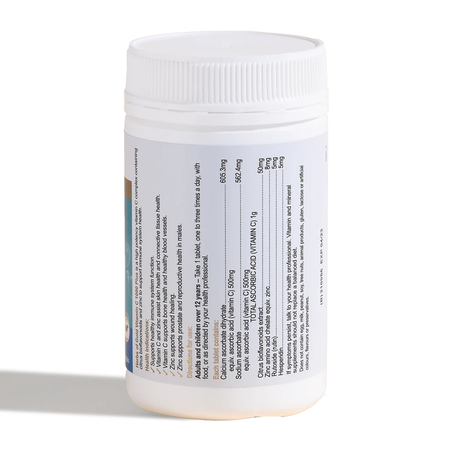 Herbs of Gold - Vitamin C 1000 Plus Zinc & Bioflavonoids 120 tabs